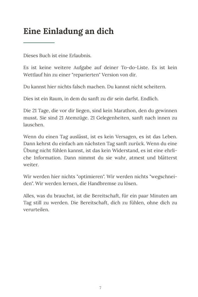 Leseprobe: Eine Einladung an dich