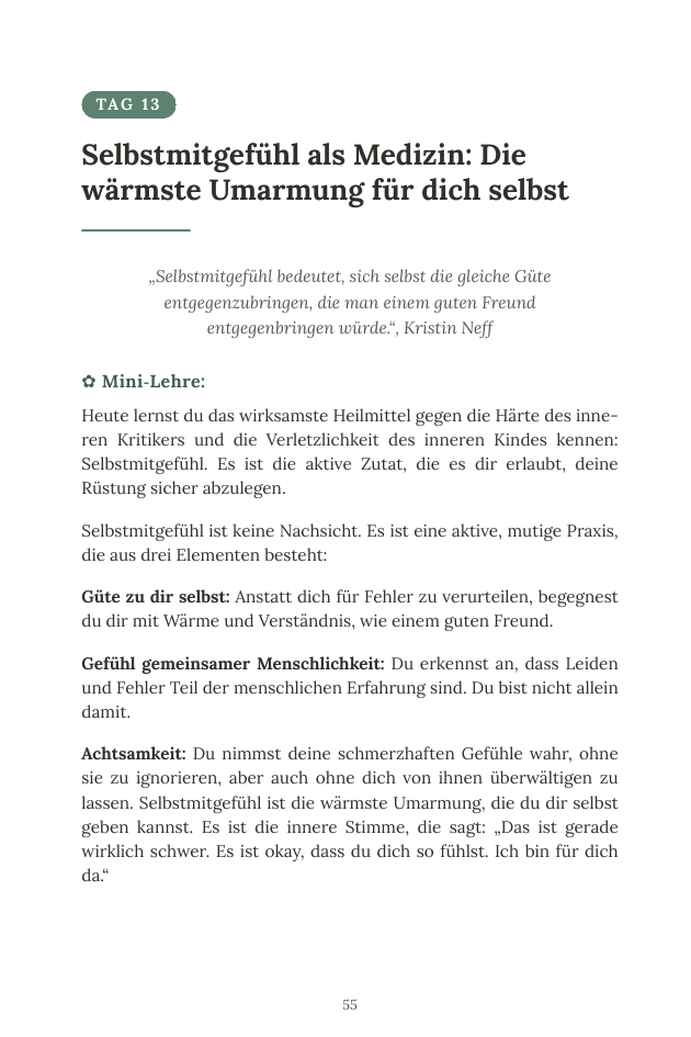 Leseprobe: Tag 13, Selbstmitgefühl