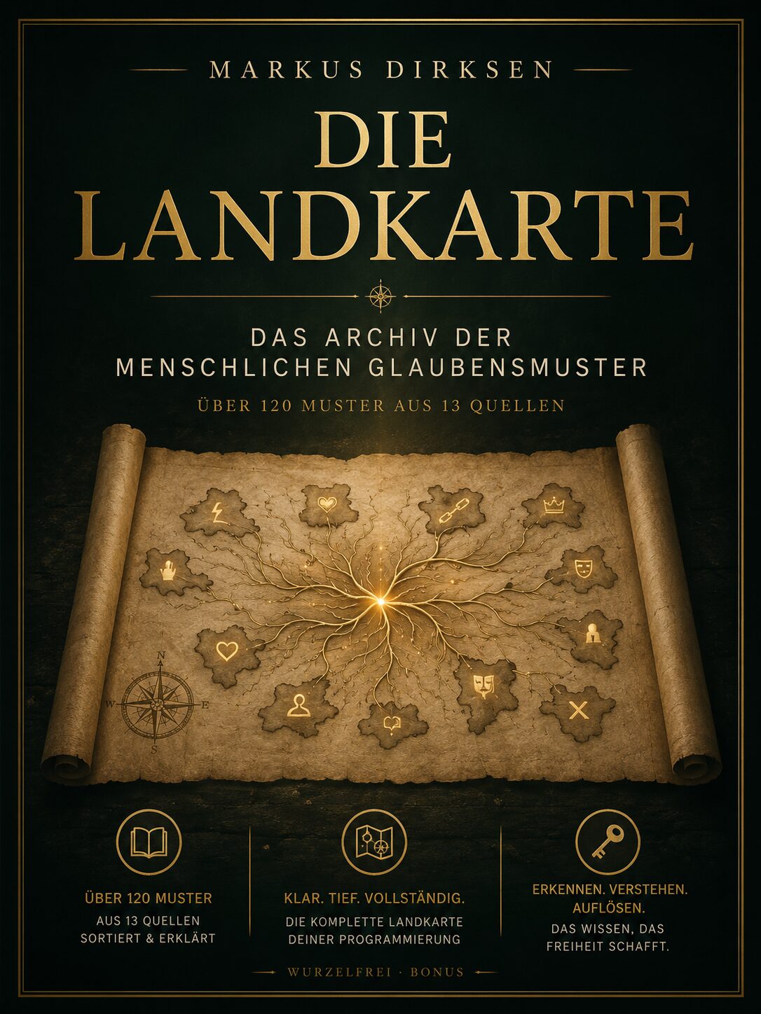 DIE LANDKARTE: Archiv der menschlichen Glaubensmuster, über 120 Muster aus 13 Quellen